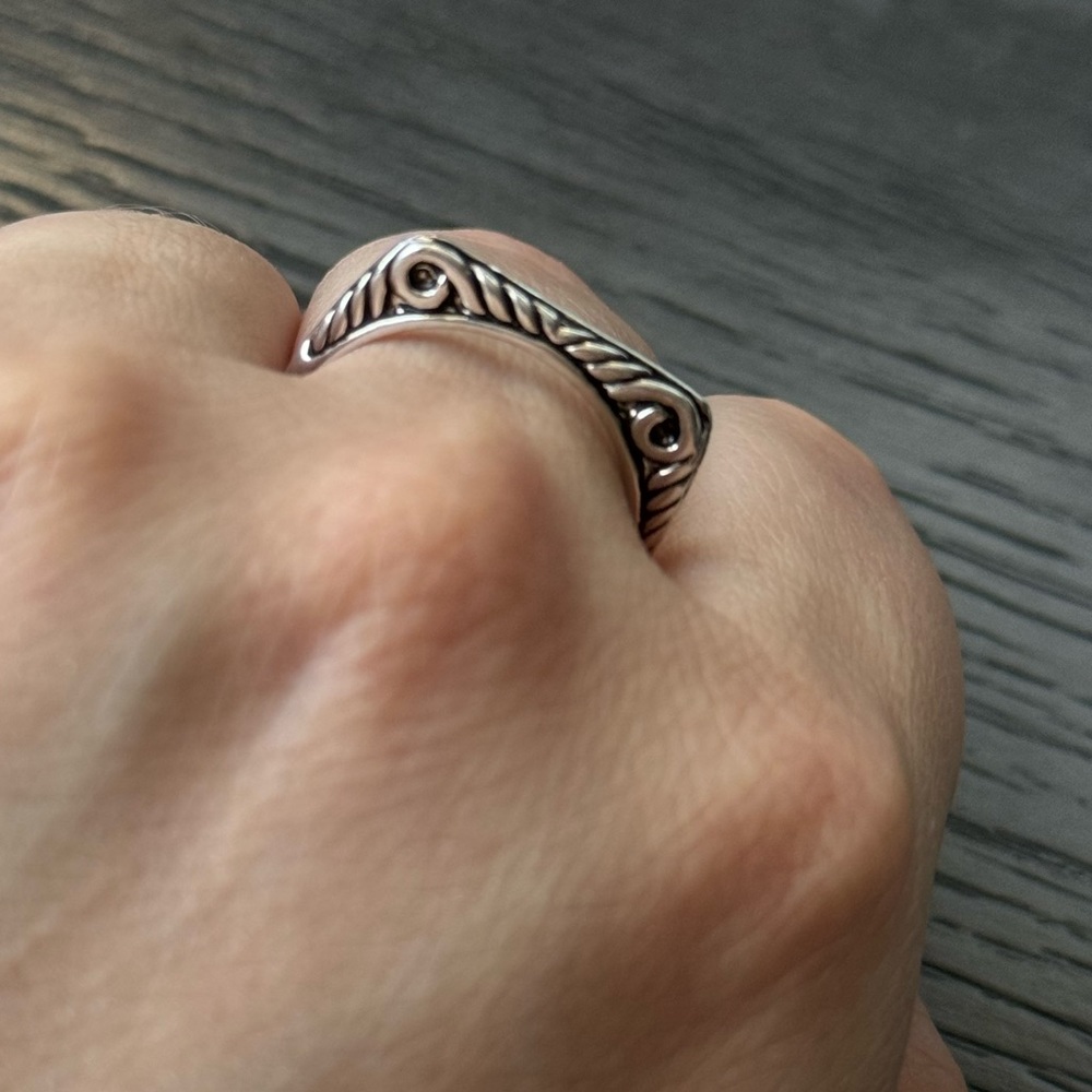 Size 8 Stackable Unique Design Square Ring - image 7